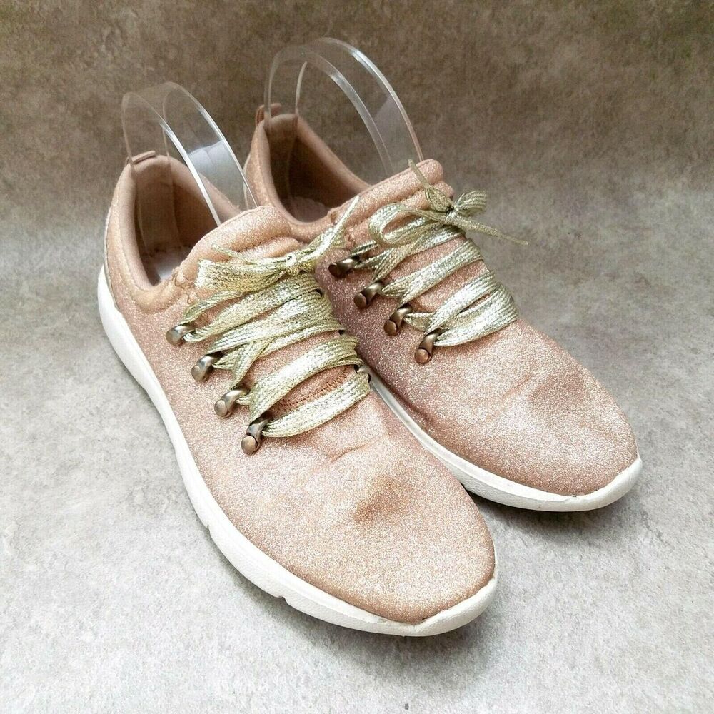 D Womens  DW8037 Sz 9 M RoseGold  Lace Up Fashion Sneakers